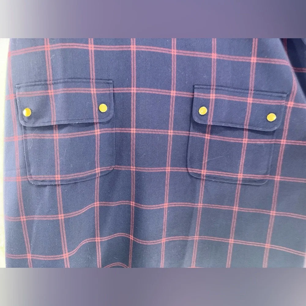 J Crew Womens size 20 Relaxed printed pocket dress in Vintage indigo crimson - Picture 3 of 12